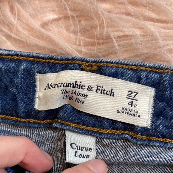 Abercrombie & Fitch Curve Love The Skinny High Rise Distressed Jeans sz 27 - Picture 6 of 8